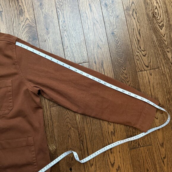 Quince Women's Comfort Stretch Brown Rust Chore Jacket SZ L Organic Cotton NWOT - Picture 10 of 12